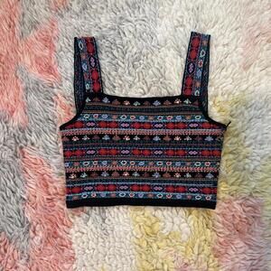 Beaded embroidered boho crop top